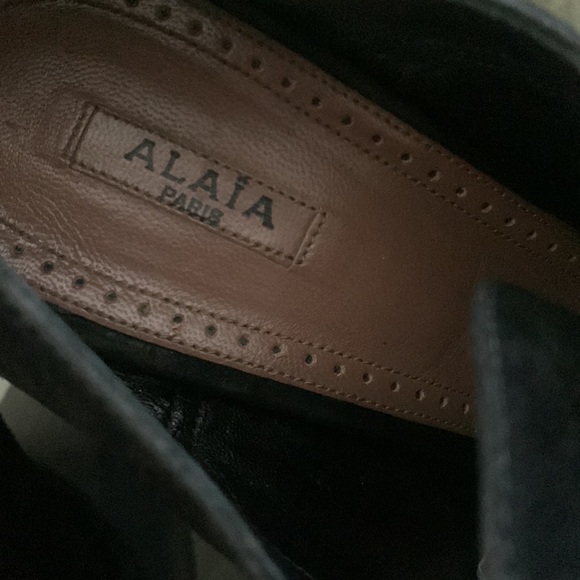 ALAIA PARIS Black Lace Up Wedge Sculptured Compensee Veau Shoes - Picture 10 of 14